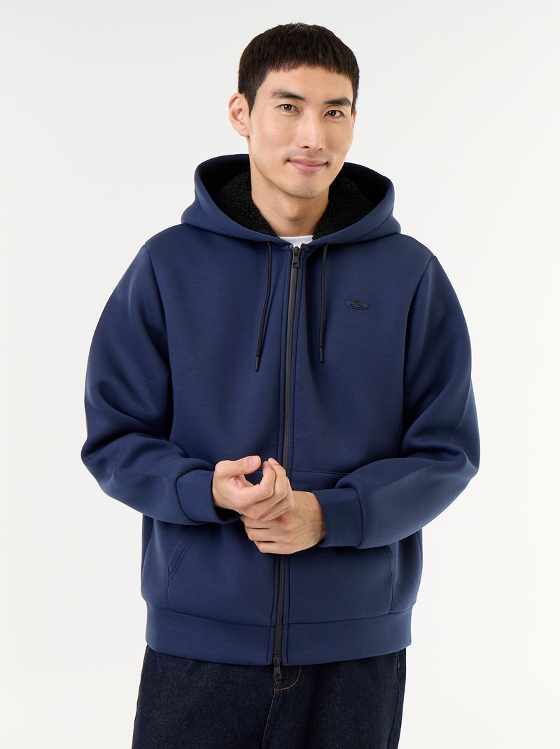 Neopreen sweatvest met rits en capuchon Blauw - Kiabi