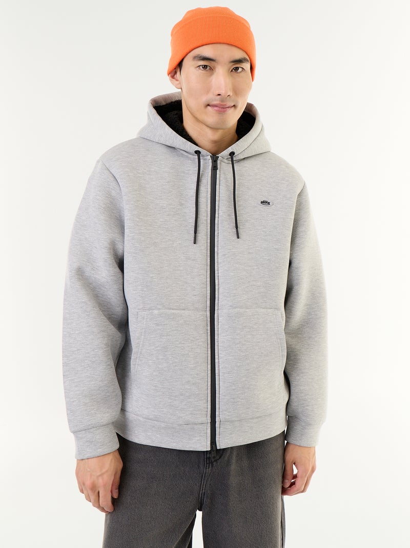 Neopreen sweatvest met rits en capuchon Grijs - Kiabi