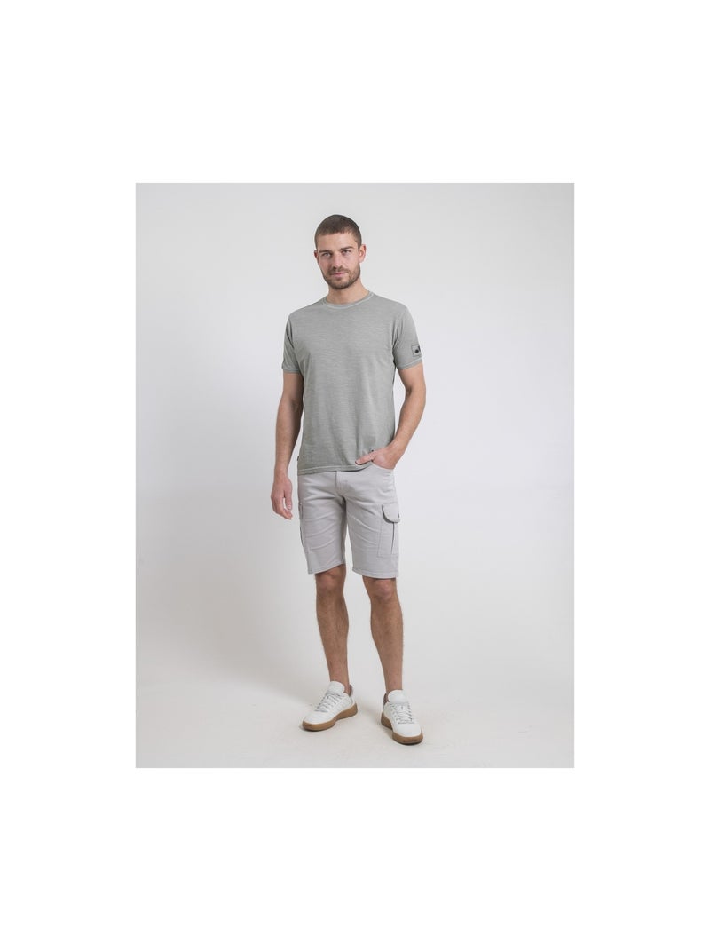 Nerigote t-shirt met ronde hals van puur katoen Kaki - Kiabi