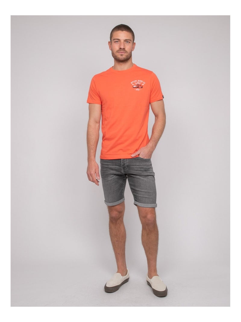 Nerolma katoenen t-shirt met patroon Koraaloranje - Kiabi