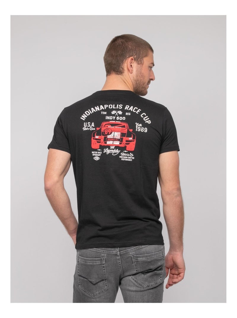 Nerolma katoenen t-shirt met patroon Zwart - Kiabi