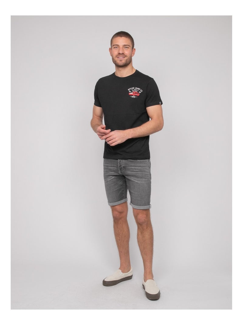Nerolma katoenen t-shirt met patroon Zwart - Kiabi