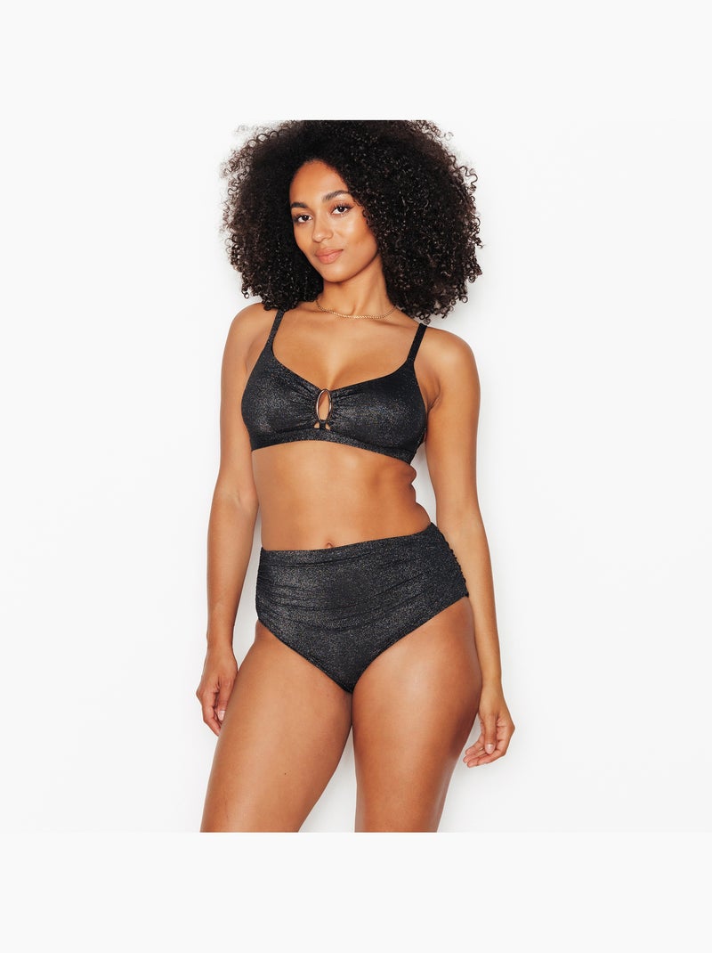 Ness badpak hoge slip zwart Zwart - Kiabi