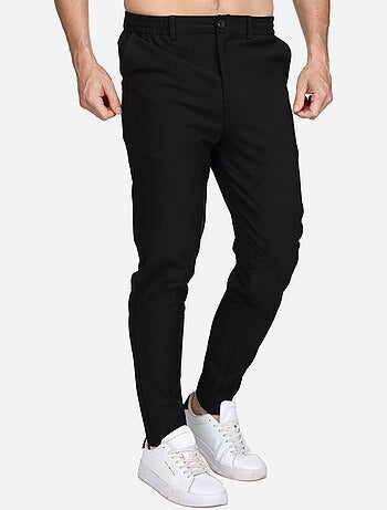 Nette broek met elastische tailleband en knoop - Frilivin