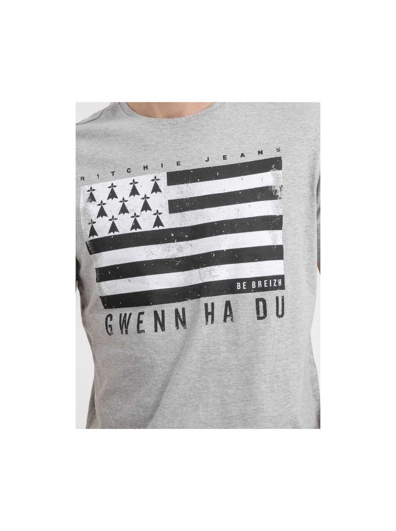 Nevenou t-shirt met ronde hals van puur katoen Grijs - Kiabi