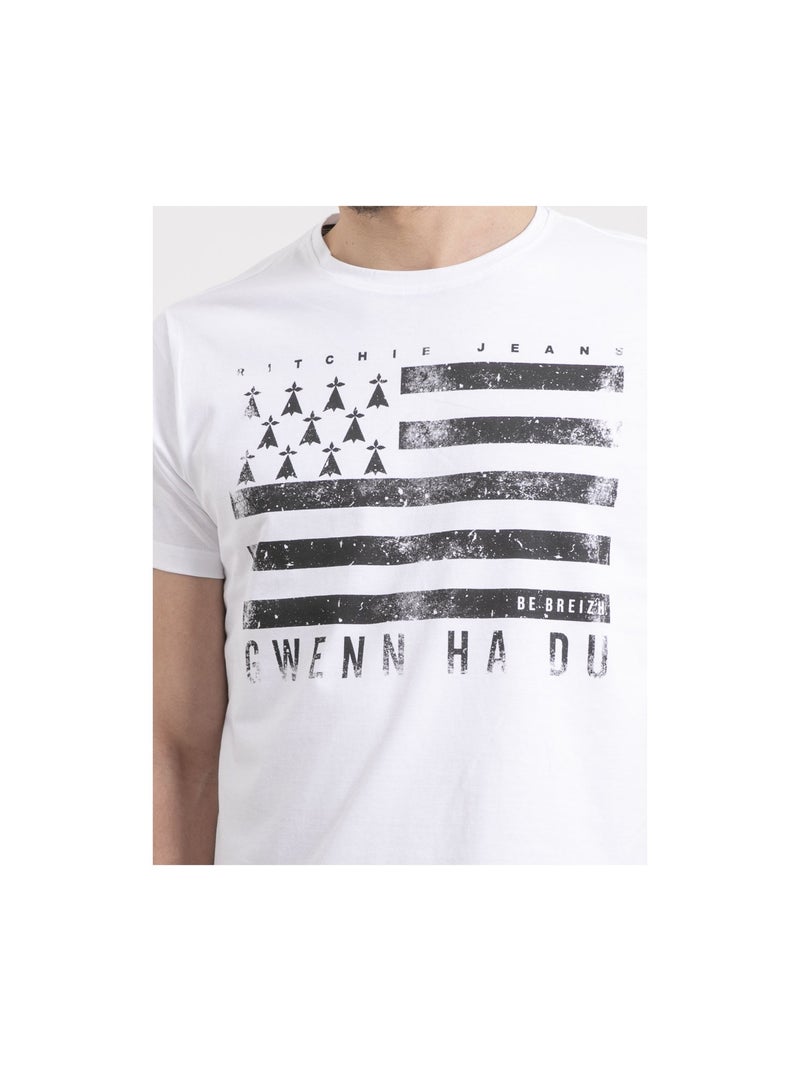 Nevenou t-shirt met ronde hals van puur katoen Wit - Kiabi