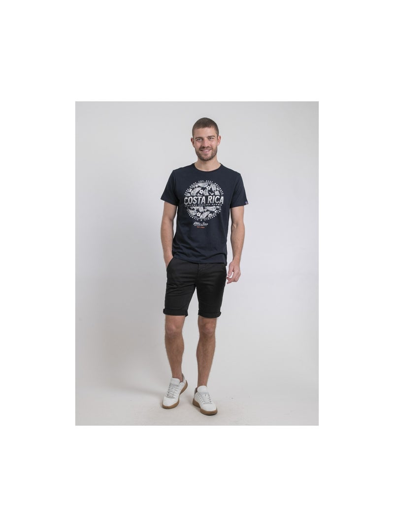 Nevolta t-shirt met ronde hals van puur katoen Marineblauw - Kiabi