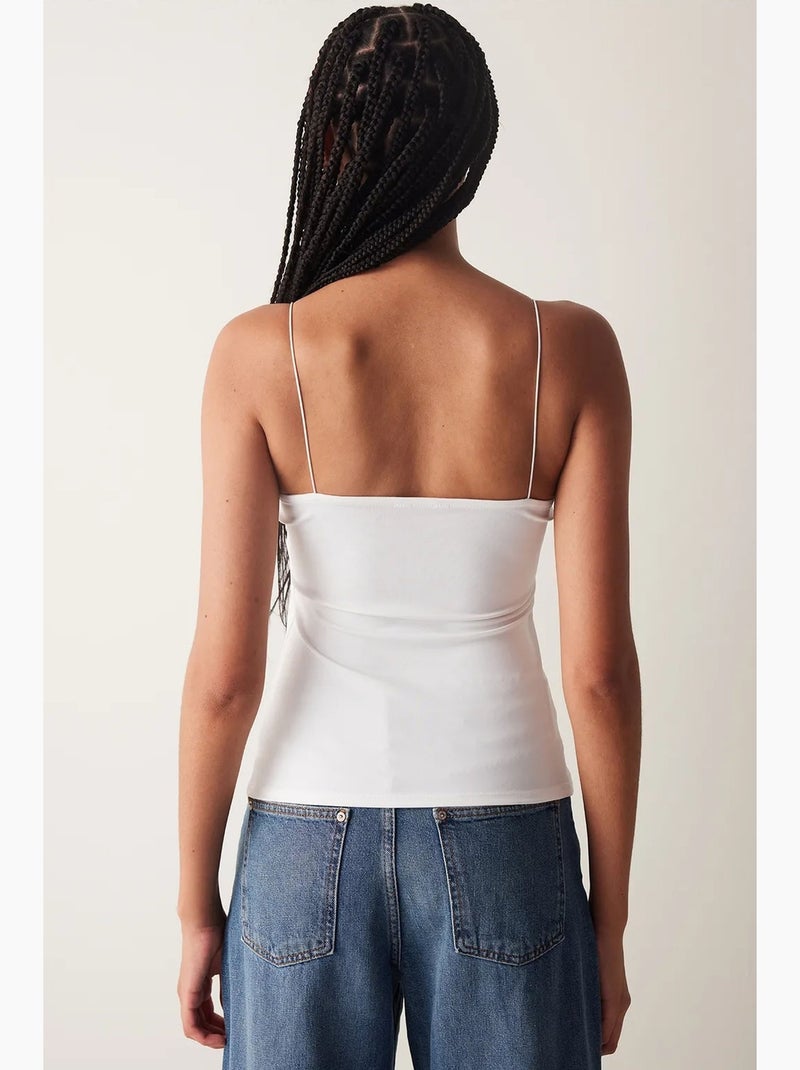 New cami top met smalle schouderbandjes penti Wit - Kiabi