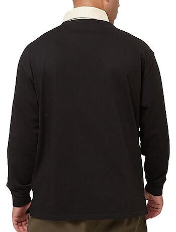 New era heren polo lange mouwen zwart 60574488