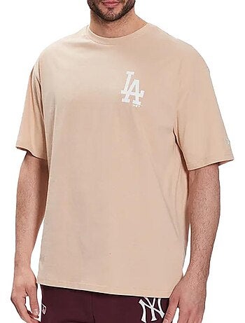 New era league essential t-shirt beige voor heren