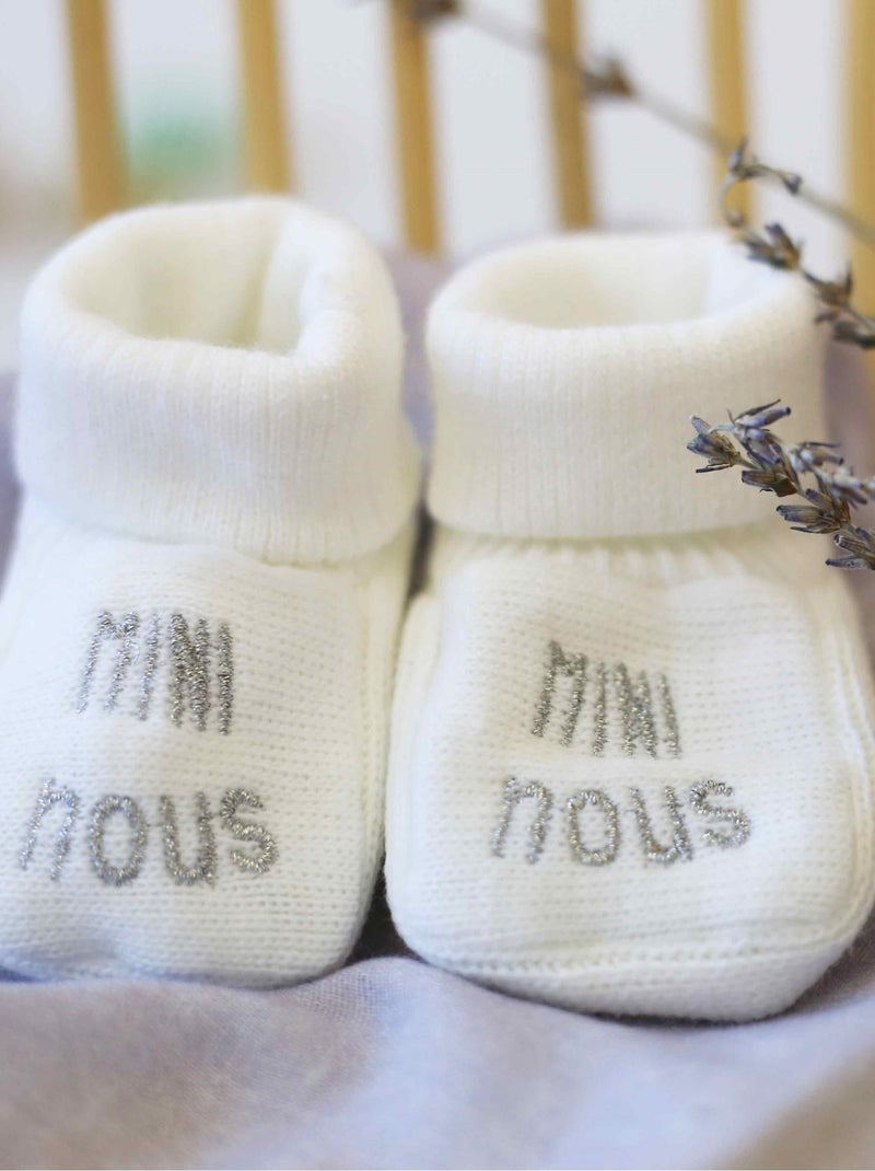 Newborn slofjes - mini wij Wit - Kiabi