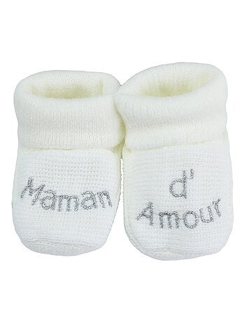 Geboorte slofjes - boodschap maman d'amour