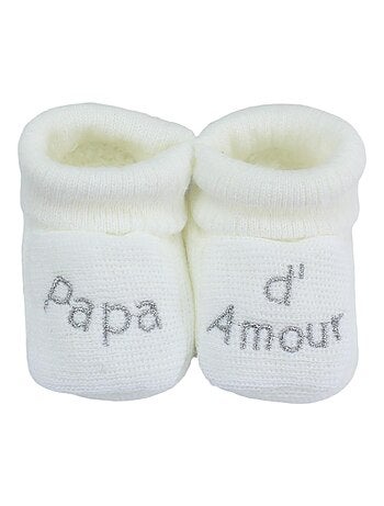 Geboorte slofjes - boodschap papa d'amour