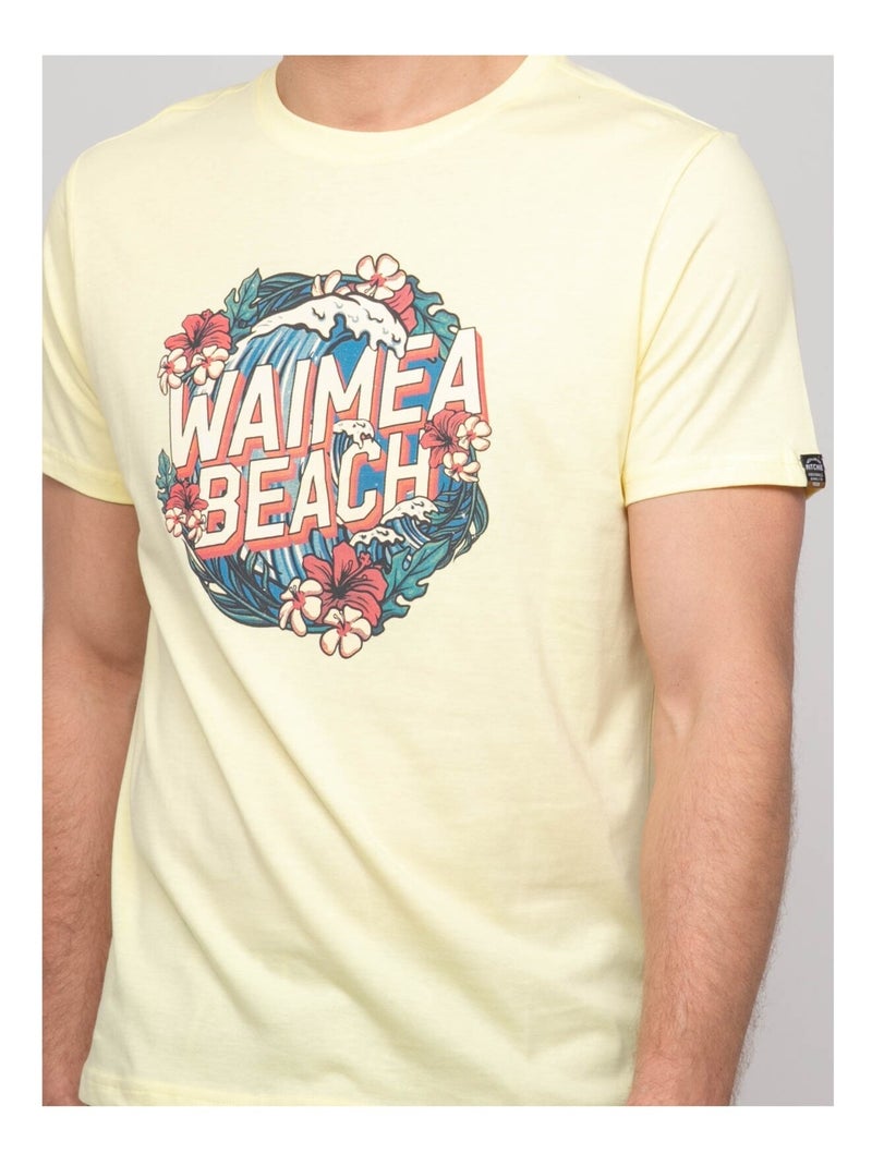 Newilmo katoenen t-shirt met patroon Geel - Kiabi