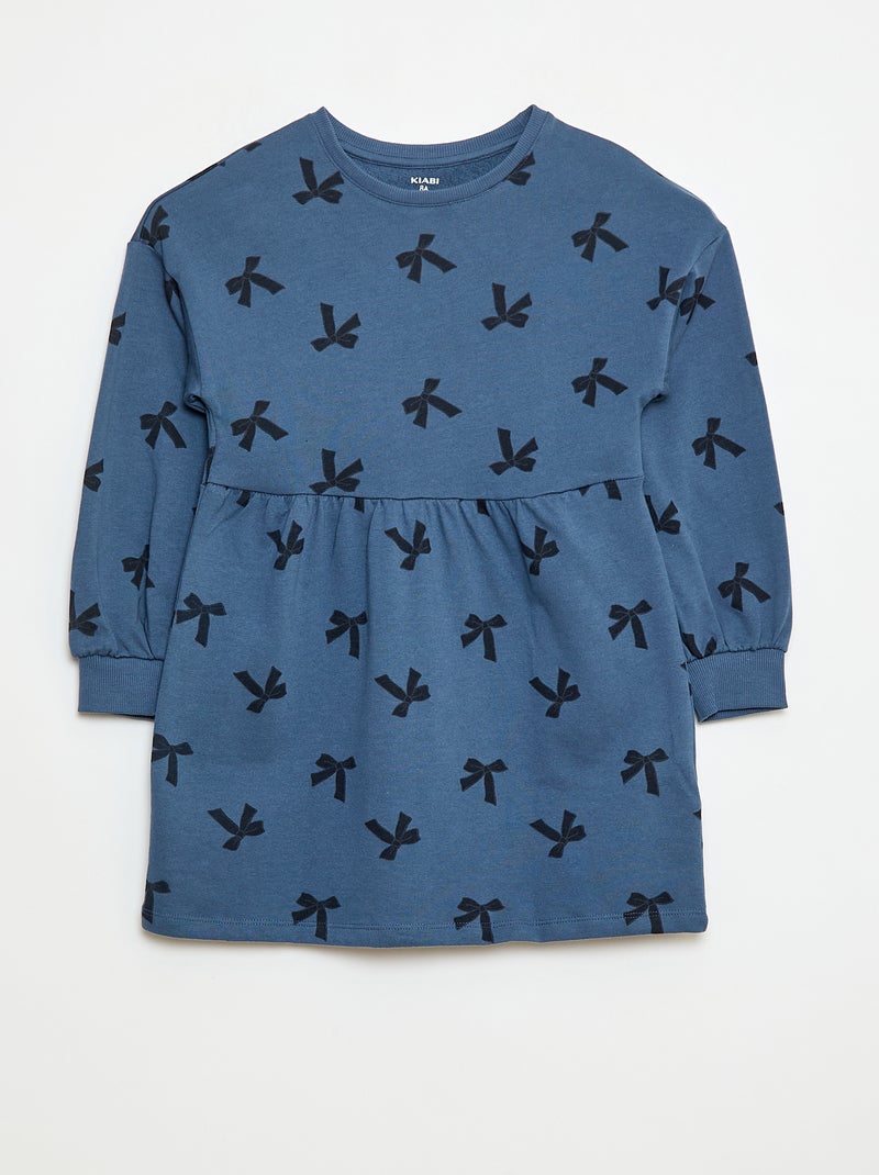 Niet-gevoerde fleece jurk met motiefje Blauw - Kiabi