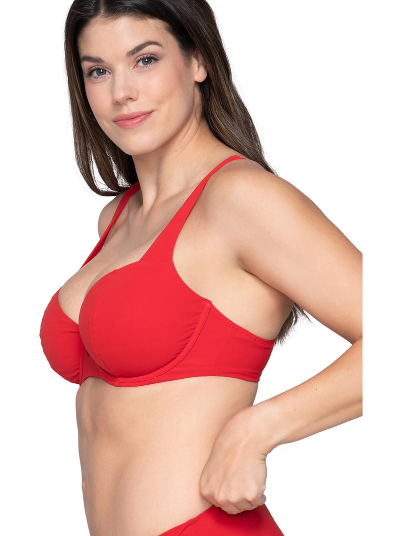 Niet-voorgevormde balconnet bikinitop blue sense Rood - Kiabi