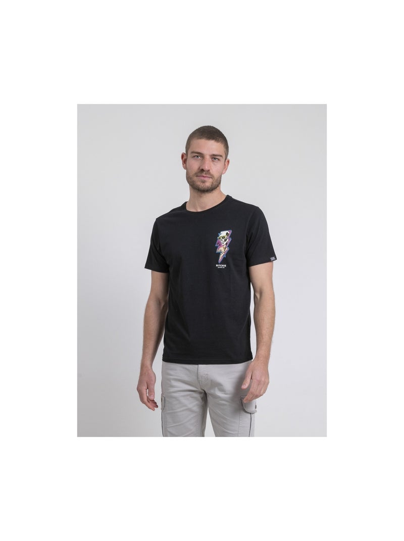 Nikiskull t-shirt met ronde hals van puur katoen Kaki - Kiabi