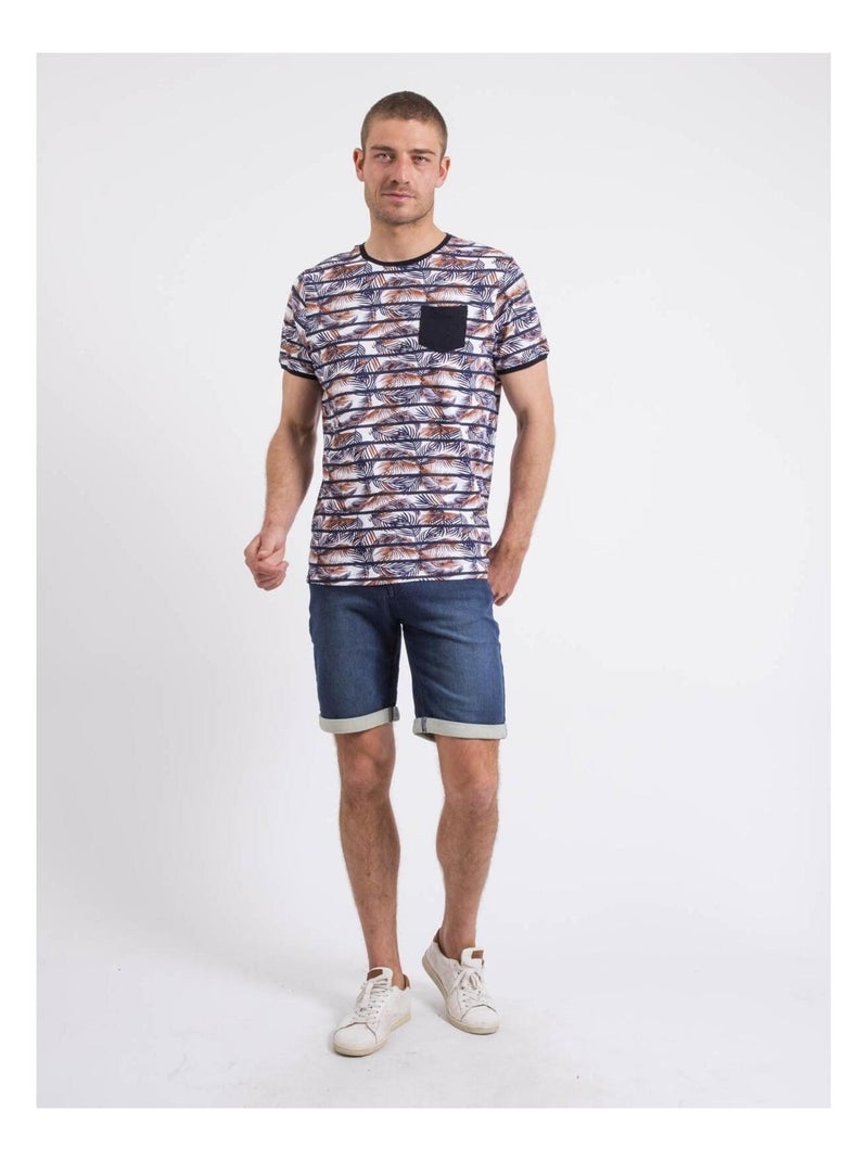 Nikuto t-shirt met ronde hals Marineblauw - Kiabi