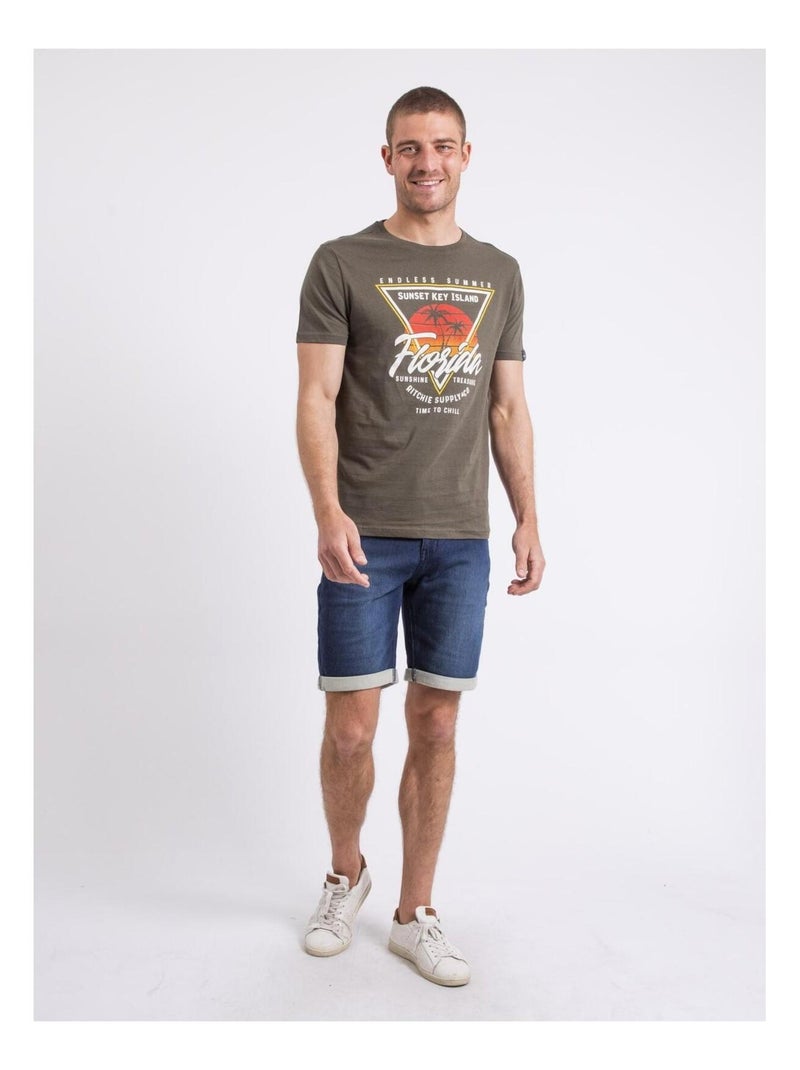 Nilipack t-shirt met ronde hals Kaki - Kiabi