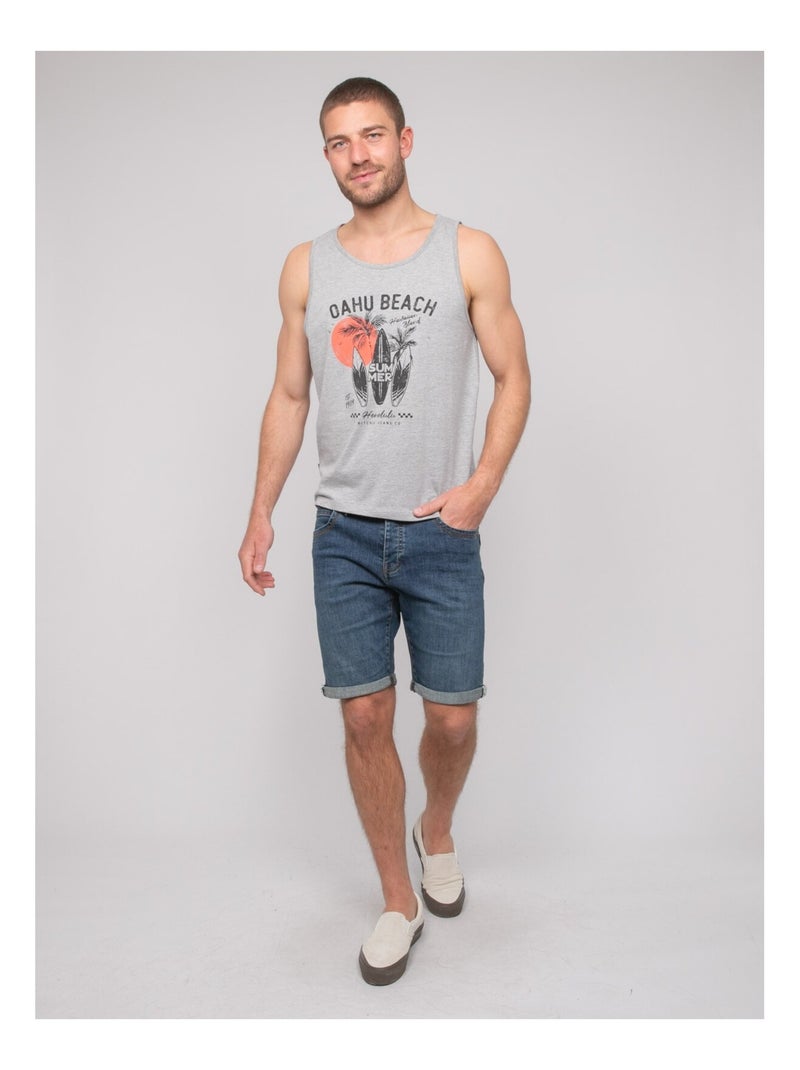 Nination katoenen mouwloos t-shirt Gemêleerd grijs - Kiabi