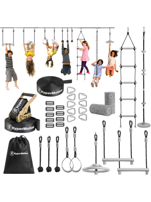 Ninja hypermotion hindernisbaan met slackline voor kinderen, tieners en volwassenen - Kiabi Ninja hypermotion hindernisbaan met slackline voor kinderen, tieners en volwassenen - Kiabi