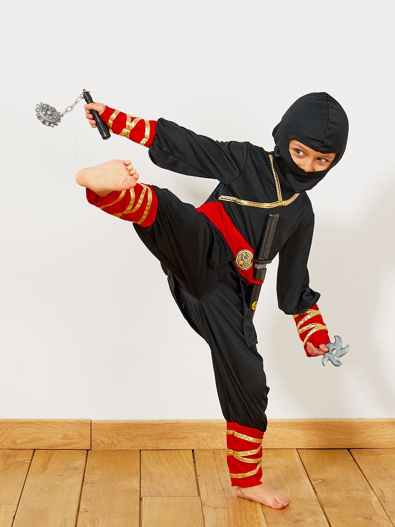 Ninjakostuum met accessoires zwart / rood - Kiabi
