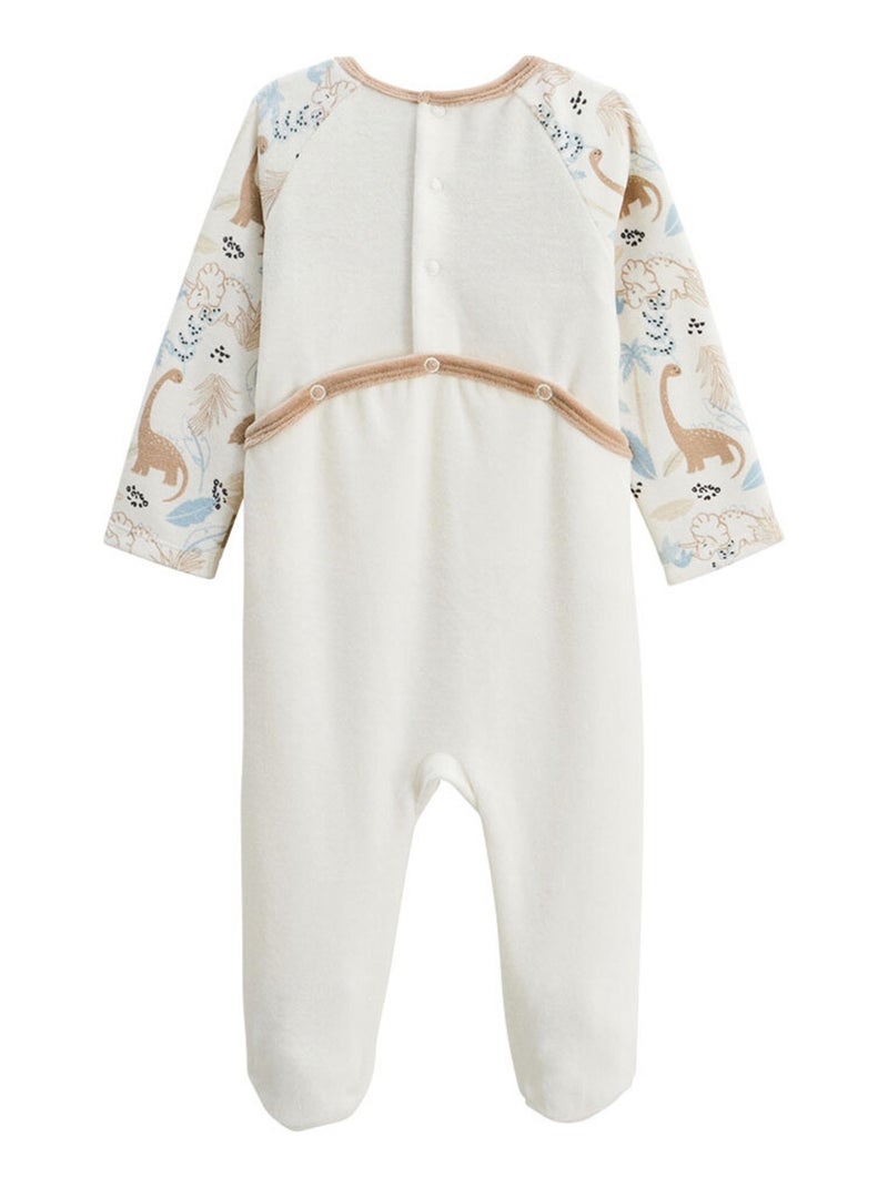 Nino velours babypyjama's Ecru - Kiabi