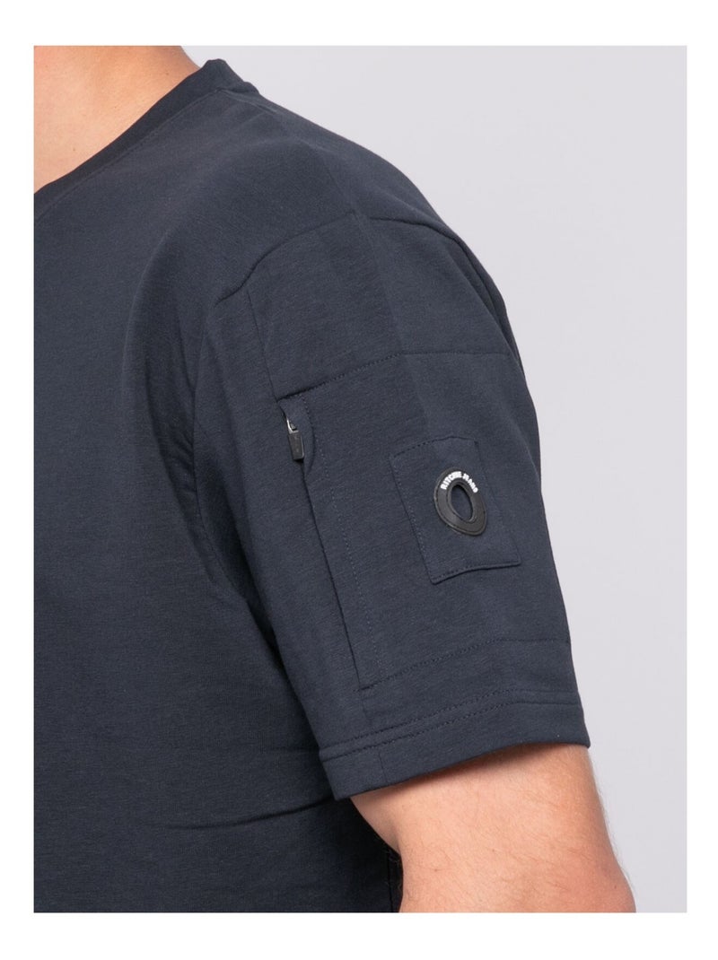 Nipara oversized katoenen t-shirt Marineblauw - Kiabi