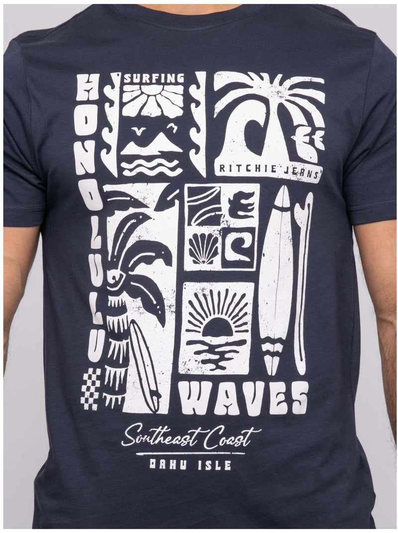 Nirdanub t-shirt met korte mouwen Marineblauw - Kiabi