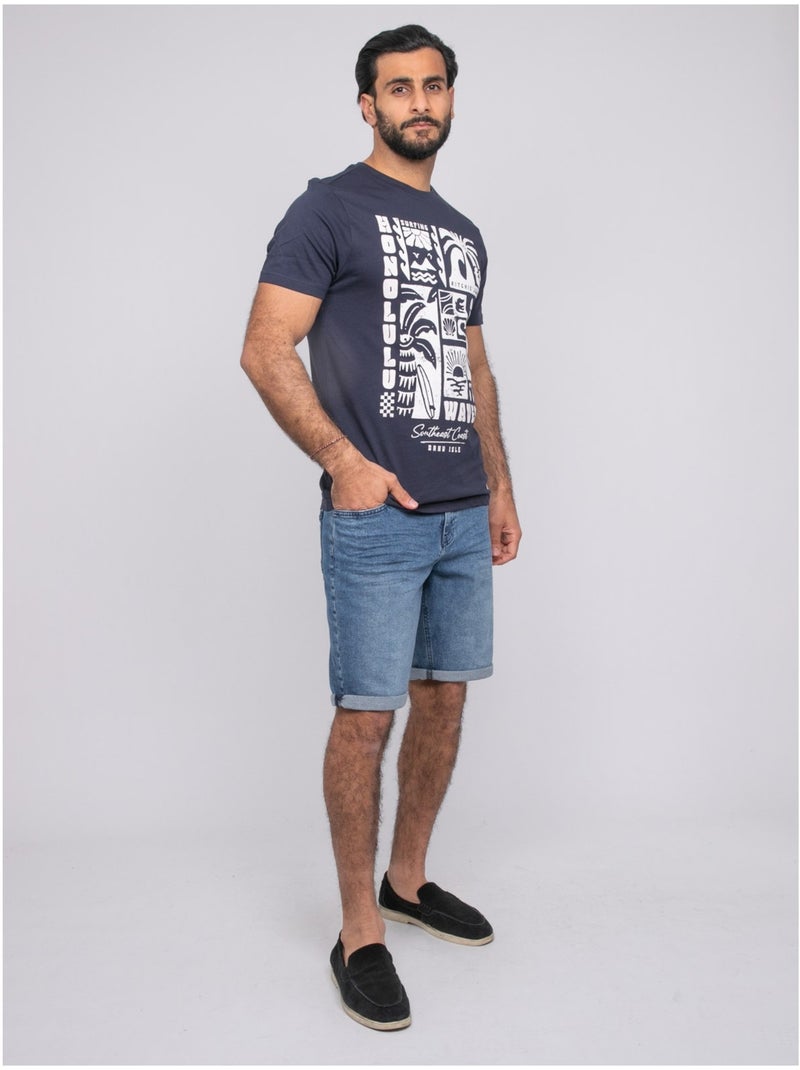 Nirdanub t-shirt met korte mouwen Marineblauw - Kiabi