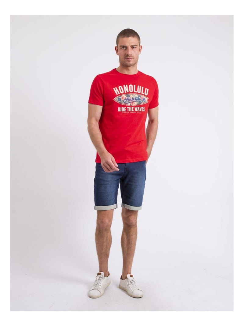 Niroulio t-shirt met ronde hals Rood - Kiabi