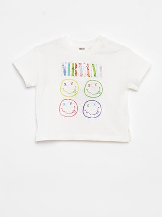 'Nirvana'-T-shirt met korte mouwen