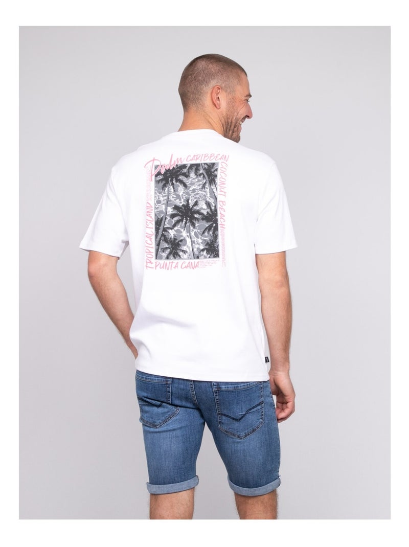 Nobora oversized katoenen t-shirt met patronen Wit - Kiabi