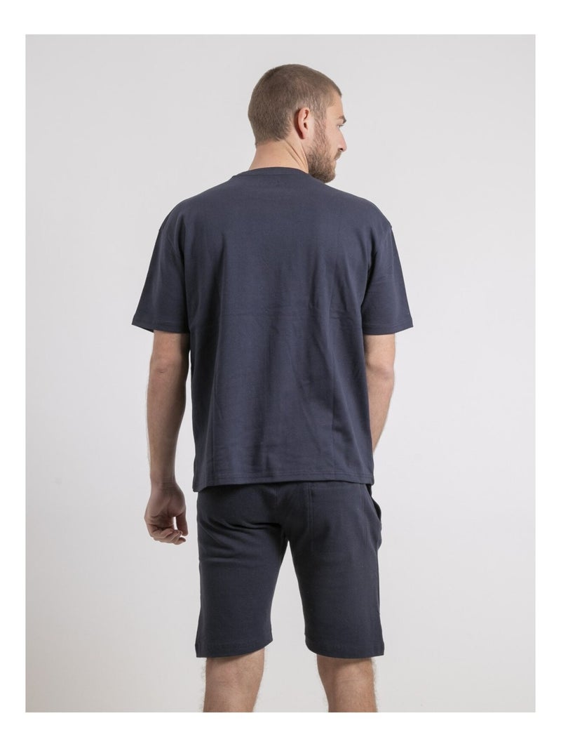 Nobuka oversized t-shirt met ronde hals van puur katoen Marineblauw - Kiabi