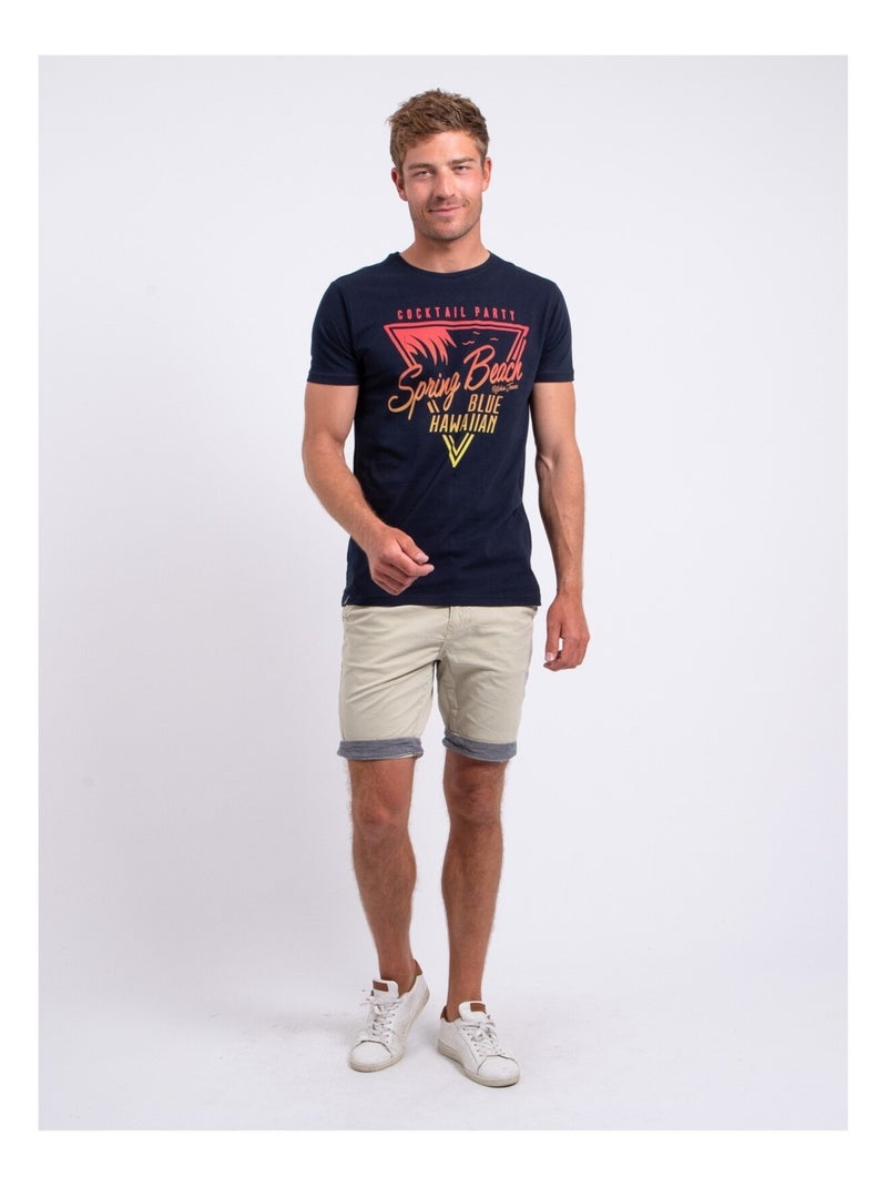 NOCLARK T-shirt met korte mouwen, ronde hals en gemaakt van puur katoen Marineblauw - Kiabi