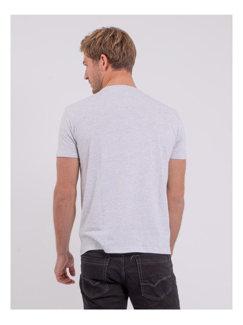 NOCTAVIO T-shirt met korte mouwen, ronde hals en gemaakt van puur katoen. Grijs - Kiabi