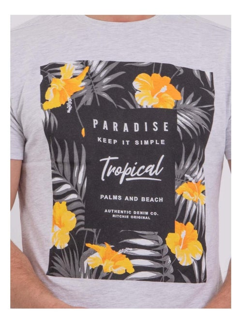 NOCTAVIO T-shirt met korte mouwen, ronde hals en gemaakt van puur katoen. - Kiabi