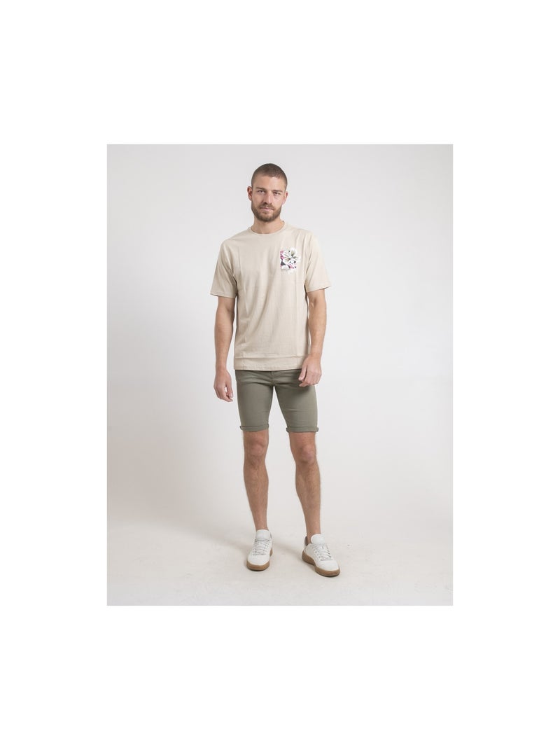 Nofenix oversized t-shirt met ronde hals van puur katoen Beige - Kiabi