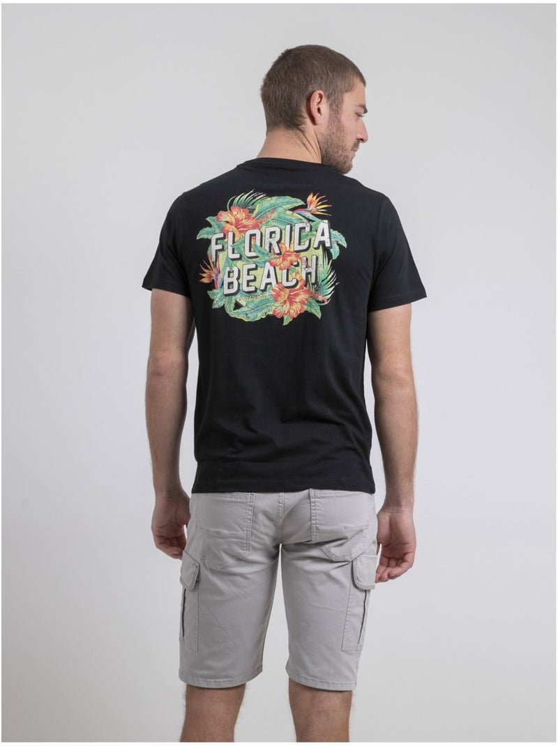 Nogozo t-shirt met ronde hals van puur katoen Zwart - Kiabi
