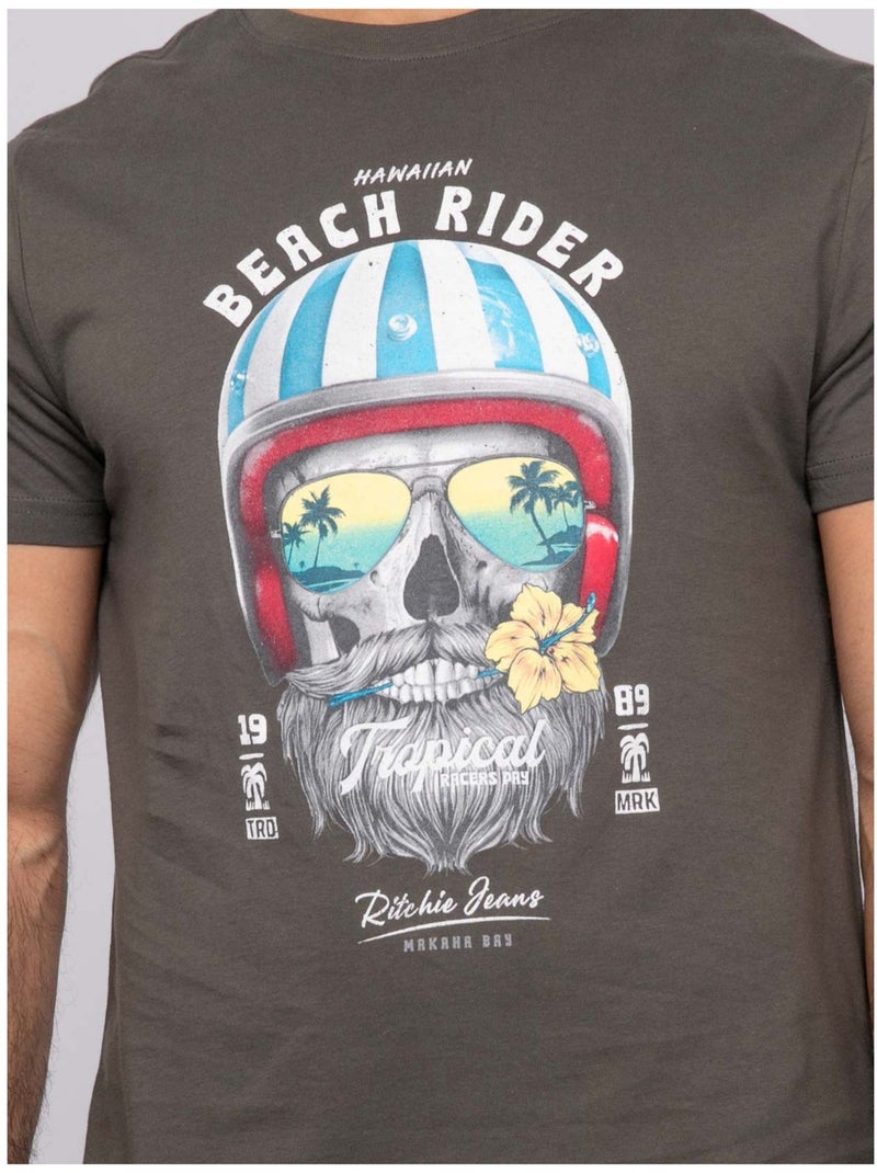 Noleric t-shirt met korte mouwen Kaki - Kiabi