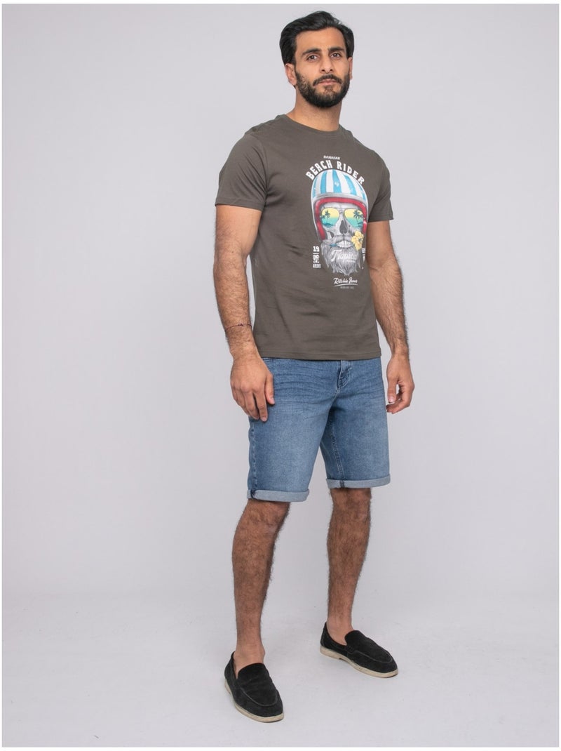 Noleric t-shirt met korte mouwen Kaki - Kiabi