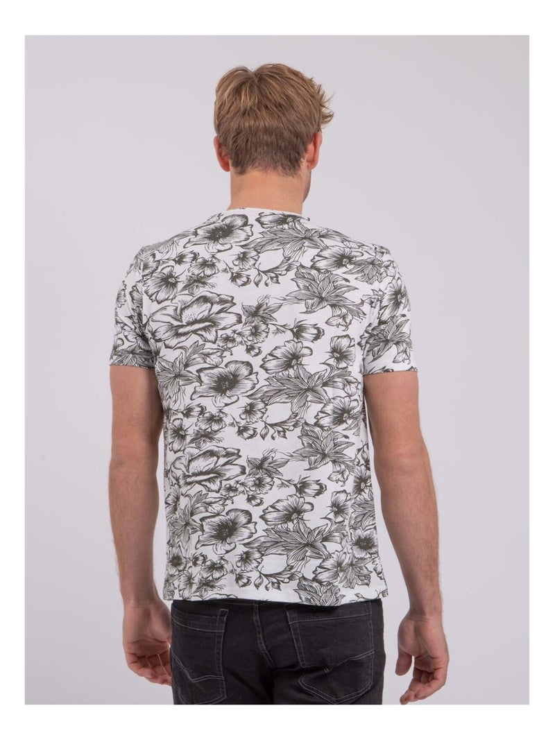 NOLIBA T-shirt met korte mouwen, ronde hals en gemaakt van puur katoen. Kaki - Kiabi