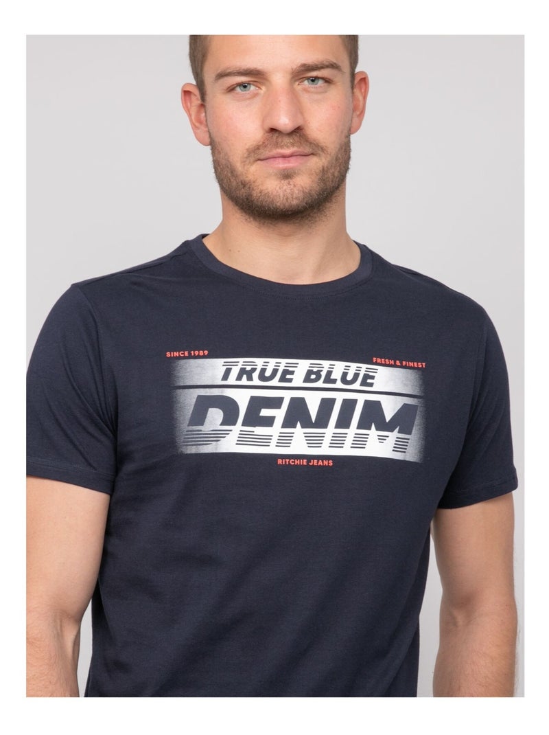 Noloup katoenen t-shirt met patroon Marineblauw - Kiabi
