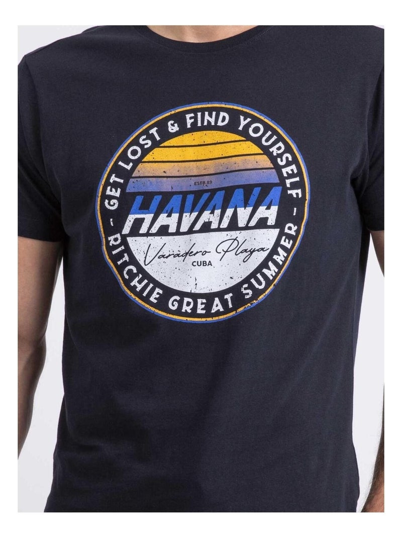 Nolpix t-shirt met ronde hals Marineblauw - Kiabi