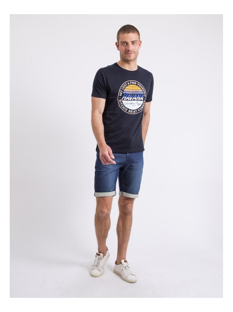 Nolpix t-shirt met ronde hals Marineblauw - Kiabi