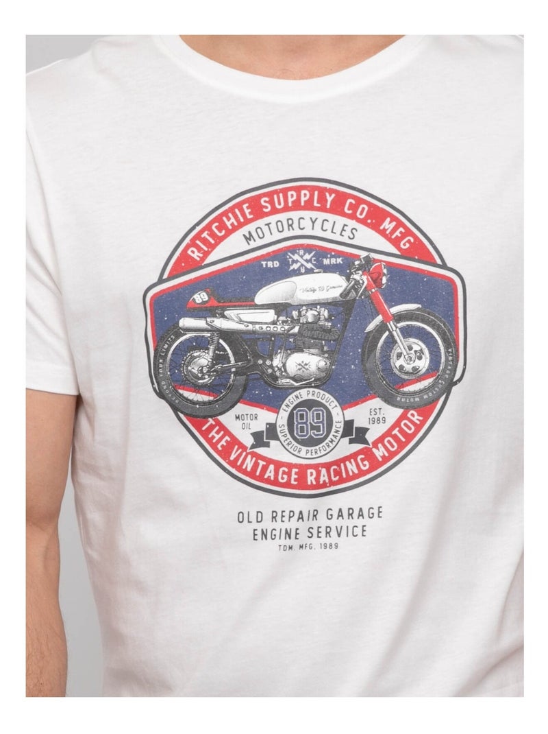 Nolrixi katoenen t-shirt met patroon Ecru - Kiabi