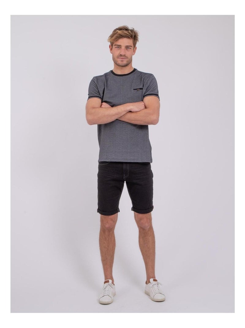 NOMIKO T-shirt met korte mouwen, ronde hals en gemaakt van puur katoen. Zwart - Kiabi
