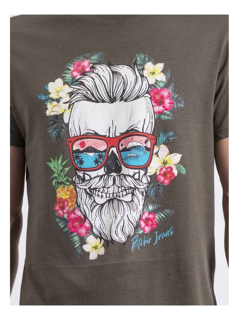 Nopiluca t-shirt met ronde hals Kaki - Kiabi
