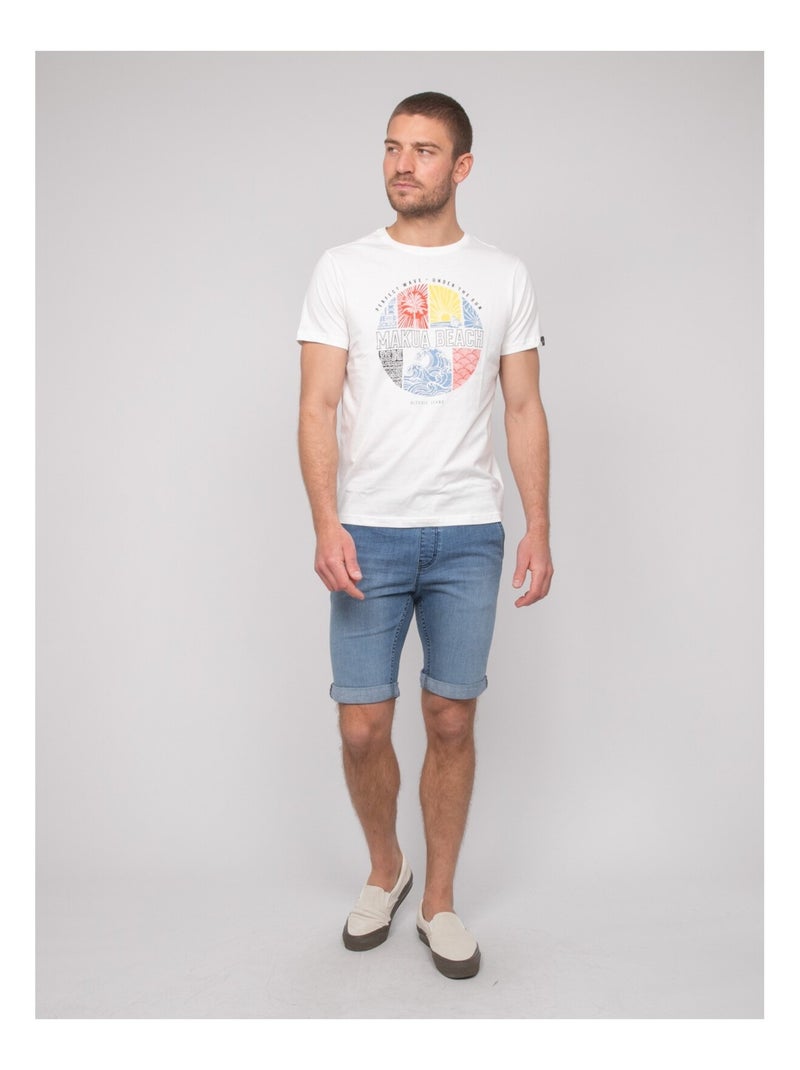 Nordoit katoenen t-shirt met patroon Ecru - Kiabi