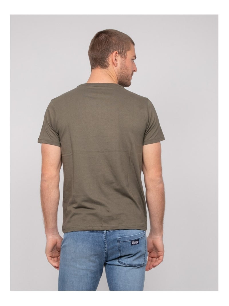 Nordoit katoenen t-shirt met patroon Kaki - Kiabi